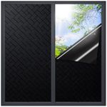 Coavas Blackout Window Film Heat Blocking Window Film Static Cling Heat Control Privacy Window Film No Glue Black Window Film 17.5 x 78.7 Inch