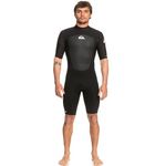 Quiksilver Mens Prologue 2mm Back Zip Shorty Wetsuit - Black - Neoprene: STRETCHFlight ECO neoprene - Key loop