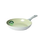 Salter Earth 28cm Frying Pan – Healthy Ceramic Non-Stick Coating, PFAS-Free Coating Induction Cookware, Small Aluminium Egg Pancake Cooking Skillet, Easy Clean, PFOA/PTFE-Free, Stay Cool Handle, Green