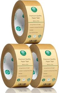 ecotru Ultra Strong Kraft Paper Packing Tape, Heavy Duty Brown Packing Tape for Box & Carton Sealing Packaging Shipping Moving & Masking, Eco Friendly Biodegradable Printable, 2Inch x 55Yard, 3 Rolls