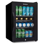 Subcold Ace65 LED Touch Control Beer Fridge With Glass Door | Premium Drinks & Wine Mini Fridge | Black Alu Handle, Quiet & Lockable | 66 Cans | Ideal for Bedrooms and Table Top