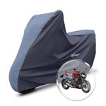 Neodrift 'SuperMax' Bike Cover Suitable for Triumph Street Triple RS (All-Weather Motorcycle Protection, Water & UV Resistant, Dustproof, Windproof) (Colour: L.Blue - Black)