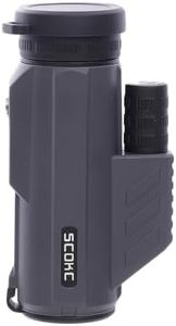 ScokcTélescope Monoculaire étanche | léger avec Sac de Voyage, Compact, grossissement 10x - 12x32 pour l'observation des Oiseaux, la Chasse, la randonnée et Le Camping (Le Dark Grey, 12x32)