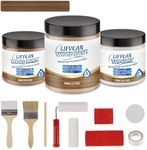 LIFVEAN Wood Look Paint for Furniture, Countertop, Interior Doors Wood Like Paint, Brown Walnut Wood Grain Paint Cover 26-30 sq.ft
