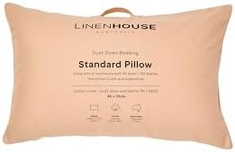 Linen House 50 Duck/50 Feather 600 GSM Duck Down Pillow, Standard