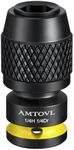 AMTOVL Impact to 1/4 Hex Converter - 1/2 INCH Drive Female to 1/4-Inch Allen Adapter, Universal Joint Quick-Change Chuck, 1/4“, 3/8” Drive to 1/4-inch (1/4-inch Drive to 1/4-inch Hex)