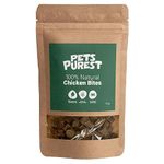 Pets Purest Natural Dog Treat Chews - 100% Healthy Air-Dried Chicken Sausage Bites for Dogs, Puppy & Senior. Grain & Gluten Free Low Fat Raw Protein Dog Food Snack (100g)