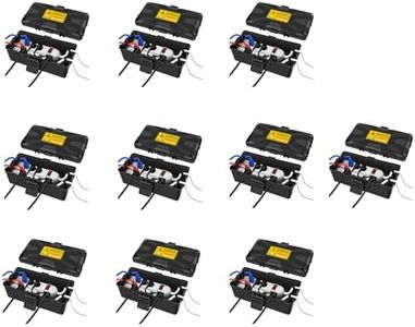 NineLeaf Outdoor Waterproof Electrical Box, IP66 Weatherproof Power Connection Box 10.3"x5.9"x3.7", Black Heavy-Duty Junction Box w6 Cable Ports for Garden, Yard, Christmas Light,10PK