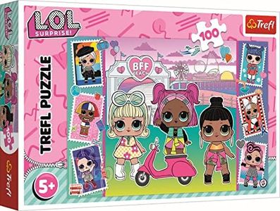 Trefl 100 elementi colorati per Piccoli fan Delle Bambole LOL, Intrattenimento creativo, Divertimento per Bambini dai 5 anni Puzzle, Colore L.O.L. Surprise, Immagini, 16443