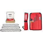 Oregon 3-Pack Chainsaw Chain for 14-Inch (35 cm) Bar(91P052X3) & Universal Chainsaw Field Sharpening Kit - Includes 5/32-Inch (4 mm), 3/16-Inch (4.8 mm), and 7/32-Inch (5.5 mm) (617067)