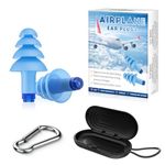 Hearprotek Airplane Ear Pressure Relief Earplugs, Soft Reusable Ear Plugs for Airplane Pressure with Carrying Case, Travel Essentials for Adults, Flying Driving, Reduce Pressure (Blue)