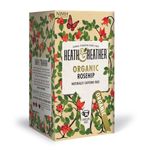 Heath & Heather Organic Rosehip Teabags | Individually Wrapped Caffeine-Free Herbal Tea Infusions | 1 Pack of 20, Total 20 Tea Bags