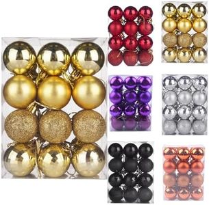 Christmas Decorations,24Pcs Christmas Ball Ornaments,ZANZER 40mm Christmas Tree Balls,Shatterproof Shiny and Glossy Christmas Hanging Balls for Holiday Wedding Party Decoration (Gold)