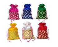 2DS® Women's Gota Work Silk Potli Bags For Return Gifts (Multicolour) - Set of 50