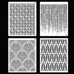 4 Pcs Cake Decorating Stencils Floral Wedding Cake Stencils Reusable Cake Stencils Decorating Buttercream Templates Cake Template Stencils DIY Baking Decor Stencils for Cake Decorating Supplies