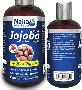 Naka Platinum Pure Certified ORGANIC Cold Pressed JOJOBA Moisturizing Oil for Skin, Hair and Body - BONUS SIZE 270 ml (200+70 FREE)