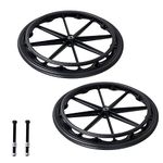 Wheelchair Rear Wheel Replacement 20 22 24 Inch Polyurethane Wheel Set of 2, Integrally Formed Solid Tires Wheelchair Rear Wheels, Wheelchair Accessories, with Threaded Stem