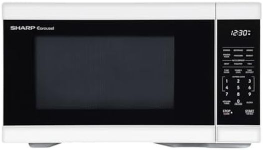 SHARP SMC1161KW Oven with Removable 12.4" Carousel Turntable, Cubic Feet, 1000 Watt Countertop Microwave, 1.1 CuFt, White