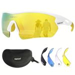 OUTDOORSPARTA Sports Sunglasses(5. White Frame, Full Lens Mirrored Gold)