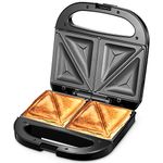 Sandwich Maker, Reemix Panini Press Sandwich Maker with Nonstick Surface Breakfast Sandwich Maker Easy to Clean and Storage, Indicator Light, Perfect for Breakfast Grilled Cheese Egg Bacon and Steak