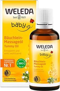 WELEDA Organic Baby Calendula Belly Massage Oil - Vegan Natural Cosmetics Baby Oil/Body Oil Helps Babies & Children with Bloating. Natural Essential Oils Promotes Digestion & Relax (1 x 50 ml)