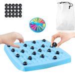 Magnetic Chess Game Magnetism Versus Chess Set, 20 Magnetic Balls Chess Board Game with Punishment Wheel, Fun Table Top Magnetic Game for Kids Adults, Educational Checkers Chess Game for Family Party