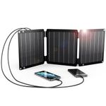 Ultra-Light 21W Portable Solar Charger, BigBlue Foldable Solar Panel Charger with USB-A and USB-C (5V/4.2A Toal), IP68 Waterproof for Camping, Emergency Power, Compatible with Phone, Power Bank etc.