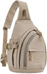 BAGSMART Crossbody Sling Bags, Small Chest Bag for Casure, Cross Body Bag for Women/Mens Gift, Camel