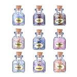 Cheriswelry 9pcs Mini Gemstone Wishing Bottles Crushed Chips Stone Set for Jewelry Making Home Decoration