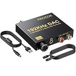 PROZOR DAC Converter 192kHz Support 5.1CH Volume Adjustable Coaxial Optical Toslink to Analog RCA L/R 3.5mm Converter Digital to Analog Audio Converter for HDTV Blu-ray DVD PS3 PS4