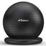 Trideer Ball Chair Yoga Ball Chair Exercise Ball Chair with Base for Home Office Desk, Stability Ball & Balance Ball Seat to Relieve Back Pain, Home Gym Workout Ball for Abs, Pregnancy Ball with Pump