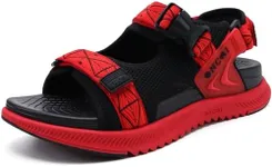 ONCAI Hiking Sandals for Men Arch Support Walking Trail Fisherman Breathable Mesh Water Beach and Orthopedic Father Sports Recovery Man Sandles with Adjustable Strap Red Size 10