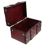 IMIKEYA Box Box Wooden Retro Treasure Chest Sundries Storage Chest Vanity Jewelry Case Steamer Trunk Hope Chest Pirate Treasure Chest Retro Jewelry Case Girl Glove Box Handheld