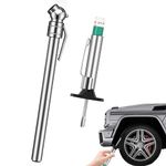 2 Pcs Tyre Pressure Gauge Stainless Steel Tyre Safety Kit Include Tyre Tread Depth Gauge and Tire Air Pen Pressure Gauge Portable Tire Pressure Gauge for Cars Motorcycles Trucks Buses