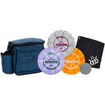 Dynamic Discs 3-Disc Golf Set With Bag | Putter, Midrange & Driver + Cadet Shoulder Bag | All-in-One Starter Set for Beginners & Intermediates With Towel & Mini (Midnight Blue)