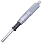 Mitutoyo 151-260 Micrometer Head, Middle Size, Heavy Duty, 0-50mm Range, 0.01mm Graduation, Plus /-0.004mm Accuracy, Plain Thimble, Flat Face