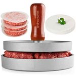 Andrew James Quarterpounder Burger Press | Delicious Homemade Burgers | Ideal for Barbecues and Outdoor Events | Includes 100 Wax Discs for Easy and Hygenic Prep