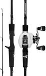 KastKing Crixus Fishing Rod and Reel Combo, Baitcasting, 7ft, Med Heavy, Right Handed, 2pcs