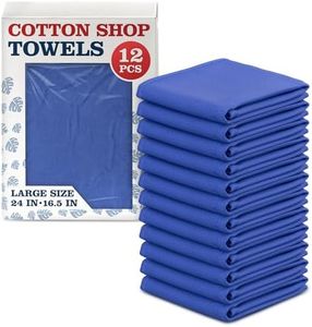 Cotton Towels for Cleaning Huck Towels - 12 Pcs Perfect Blue Kitchen Cleaning Towels Car Wash Towels Cleaning Clothes Reusable Washable Bar Towels Cleaning Cloths for House - Super Absorbent Towels Reluen
