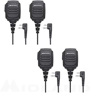 Midland AVPH10 Handheld/Wearable Speaker Microphone with Push-to-Talk for GMRS Radios (4-Pack)…