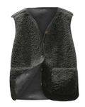 Joligiao Teddy Fleece Gilet for Women UK Sleeveless V-neck Button Down Vest Sherpa Fluffy Waistcoat Jacket Solid Color Lightweight Cozy Gilets Ladies Winter Soft Jacket with Pockets Black Gray L