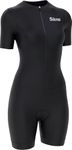 Ladies Cycling Skinsuit Women Padded One Piece Trisuit Bike Top Short Sublimated Design bib Short (All Black, L)