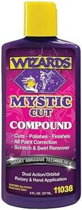Wizards Mystic Cut Smart Abrasive for Auto Detailing Supplies - No Mess Scratch Remover for Vehicles - Water Based Cutting Compound - Removes Swirls, Defects, Fading, Water Spots - 8 oz