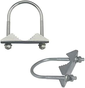 Chaowei 2PCS WiFi Antenna Mast Cross-Over Bracket Accessories U-Bolt Mounting Hardware in Magnetic Stainless Steel for Outdoor 4G LTE Antenna,Ham Radio Antenna,TV Antenna