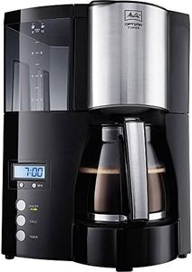 Melitta Filter Coffee Maker with Glass Pourer, Hot Hold and Timer Function, Optima Timer, Black, 100801