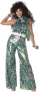 California Costumes Donna Disco Lady/Adulto, Verde, X-Small