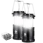 Etekcity Upgrade 2 Pack LED Camping Lantern with Magnetic Base and Adjustable Brightness, Survival Kit for Emergency, Hurricane, Storm, Power Outage, Batteries Included