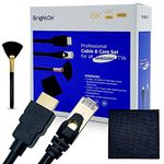 BrightOn Cable & Care Package for ALL Samsung TVs. Contains 8K HDMI 2.1 HDR Cable 8K@60Hz/4K@120Hz | CAT 7 Super High Speed Cable | Dusting Brush & Microfiber Cloth