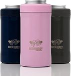Beer Buddy ​ Insulated Can Holder – Vacuum-Sealed Stainless Steel – Beer Bottle Insulator for Cold Beverages – Thermos Beer Cooler ​ Suited for Any Size Drink - One Size Fits All (Matte Pink)