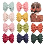 20PCS Baby Girls Hair Bows Clips Fully Lined For Infant Fine Hair Barrettes Accessory for Babies Infant Toddlers Kids in Pairs